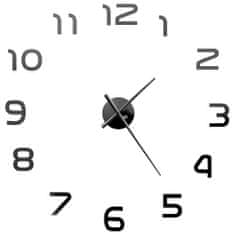 shumee 3D Nástěnné hodiny s moderním designem 100 cm XXL černé
