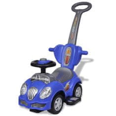 Greatstore Modré dětské odrážedlo auto s vodicí tyčí