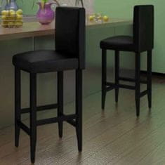 Greatstore Barové stoličky 2 ks černé umělá kůže