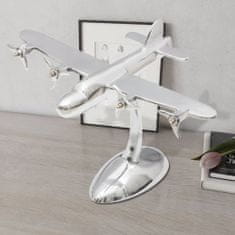 Greatstore Hliníkový model letadla, dekorace na pracovní stůl