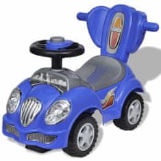 Greatstore Modré dětské odrážedlo auto s vodicí tyčí