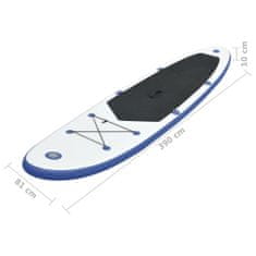 Greatstore Nafukovací Stand Up Paddleboard (SUP) modrobílý