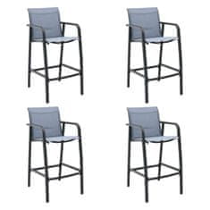 Petromila Zahradní barové židle 4 ks šedé textilen
