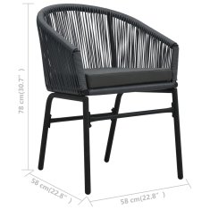 shumee Zahradní židle 2 ks antracitové PVC ratan