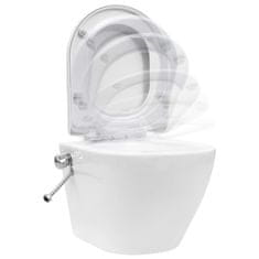 Greatstore Závěsné WC bezobrubové s podomítkovou nádržkou keramika bílé