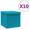 Úložné boxy s víky 10 ks 28 x 28 x 28 cm bledě modré