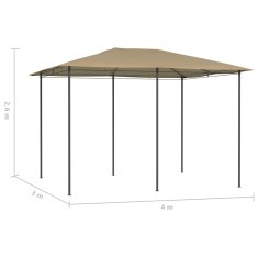 Greatstore Altán 3 x 4 x 2,6 m taupe 160 g/m2
