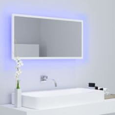 shumee Koupelnové zrcadlo LED bílé 90 x 8,5 x 37 cm dřevotříska