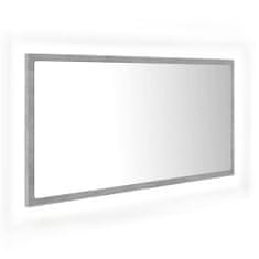 Vidaxl LED koupelnové zrcadlo betonově šedé 90x8,5x37 cm dřevotříska