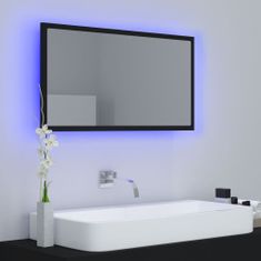 Greatstore Koupelnové zrcadlo LED černé 80 x 8,5 x 37 cm dřevotříska