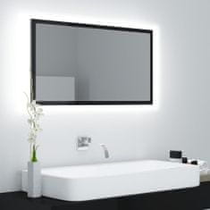 Vidaxl LED zrcadlo černé vysoký lesk 80 x 8,5 x 37 cm dřevotříska