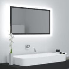Vidaxl LED koupelnové zrcadlo šedé 80 x 8,5 x 37 cm dřevotříska