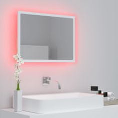 Greatstore Koupelnové zrcadlo LED bílé 60 x 8,5 x 37 cm dřevotříska