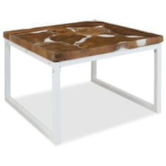 Greatstore Konferenční stolek, teak a pryskyřice, 60x60x40 cm
