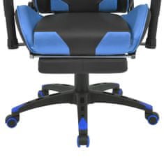 Greatstore Polohovatelné kancelářské/herní křeslo s podnožkou modré