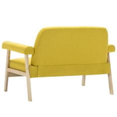 Greatstore Dvoumístná sedačka textilní žlutá