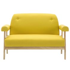 Petromila Dvoumístná sedačka textilní žlutá
