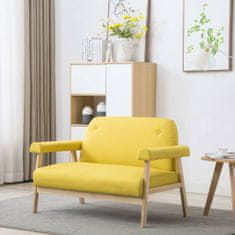 Greatstore Dvoumístná sedačka textilní žlutá