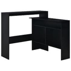 Greatstore Barový stůl se 2 stolními deskami černý 130 x 40 x 120 cm