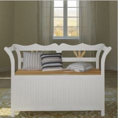 Greatstore Úložná lavice 126 x 42 x 75 cm bílá dřevěná