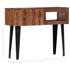 Greatstore Konzolový stolek 90 x 30 x 75 cm masivní sheeshamové dřevo