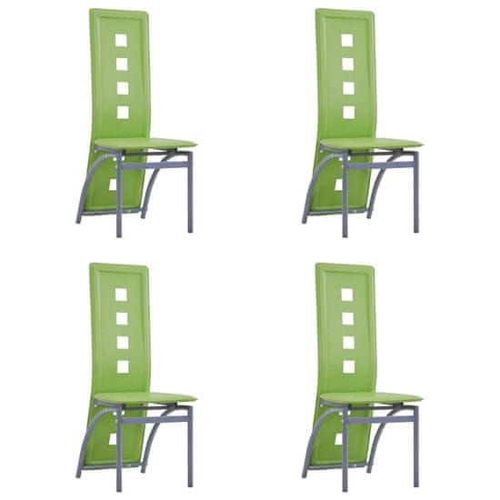 Greatstore Jídelní židle 4 ks zelené umělá kůže