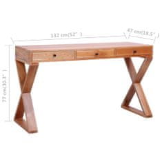Greatstore Počítačový stůl přírodní 132x47x77 cm masivní mahagonové dřevo