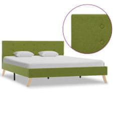 Greatstore Rám postele zelený textil 140 x 200 cm