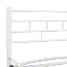 Vidaxl Rám postele bílý kovový 160 x 200 cm