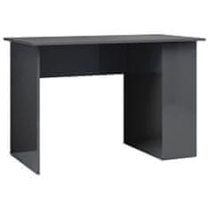 Vidaxl Psací stůl šedý s vysokým leskem 110 x 60 x 73 cm dřevotříska