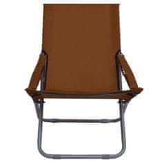 shumee Skládací plážové židle 2 ks textil hnědé