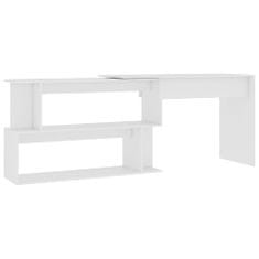 Petromila Rohový psací stůl bílý 200 x 50 x 76 cm dřevotříska