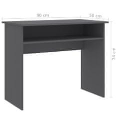 Greatstore Psací stůl šedý 90 x 50 x 74 cm dřevotříska