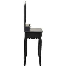 Greatstore Toaletní stolek se stoličkou černý 80 x 69 x 141 cm pavlovnia