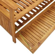 shumee Zahradní úložná lavice 120 cm masivní akáciové dřevo