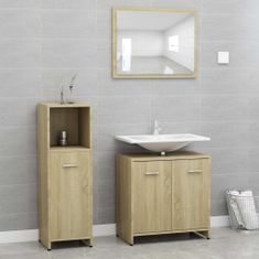 Greatstore 3dílný set koupelnového nábytku dub sonoma dřevotříska