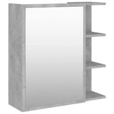 Greatstore Zrcadlová skříňka betonově šedá 62,5 x 20,5 x 64 cm dřevotříska