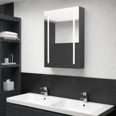shumee LED koupelnová skřínka se zrcadlem šedá 50 x 13 x 70 cm