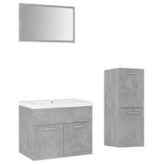 Greatstore Set koupelnového nábytku betonově šedý dřevotříska