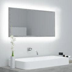 Vidaxl LED koupelnové zrcadlo betonově šedé 90x8,5x37 cm dřevotříska