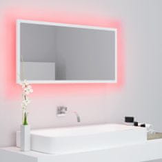 Greatstore Koupelnové zrcadlo LED bílé 90 x 8,5 x 37 cm dřevotříska