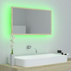 Greatstore Koupelnové zrcadlo LED dub sonoma 80 x 8,5 x 37 cm dřevotříska