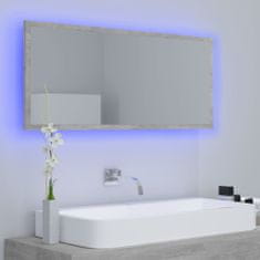 Vidaxl LED koupelnové zrcadlo betonově šedé 100x8,5x37 cm dřevotříska