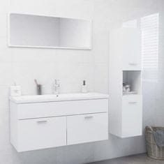 Greatstore Set koupelnového nábytku bílý s vysokým leskem dřevotříska