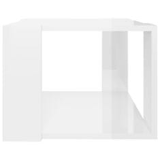 Greatstore Konferenční stolek bílý vysoký lesk 40 x 40 x 30 cm dřevotříska