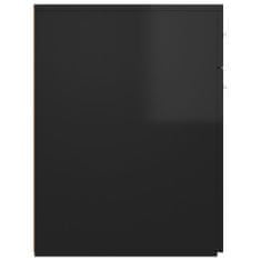Vidaxl Úložná skříňka černá vysoký lesk 20 x 45,5 x 60 cm dřevotříska