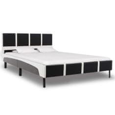 Greatstore Rám postele černý a bílý umělá kůže 120 x 190 cm