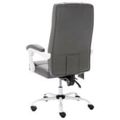 Greatstore Masážní kancelářská židle šedá umělá kůže