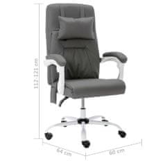 Greatstore Masážní kancelářská židle šedá umělá kůže