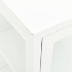 shumee Příborník bílý 105 x 35 x 70 cm ocel a sklo